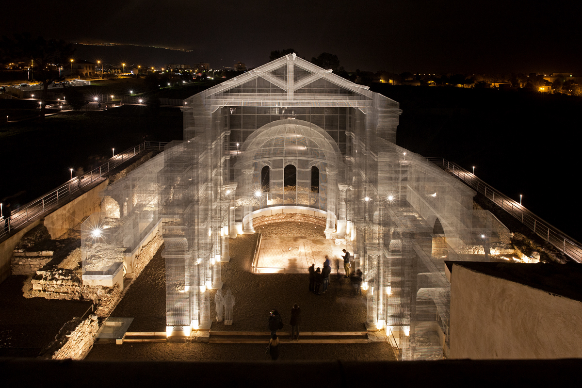 Basilica di Siponto notte